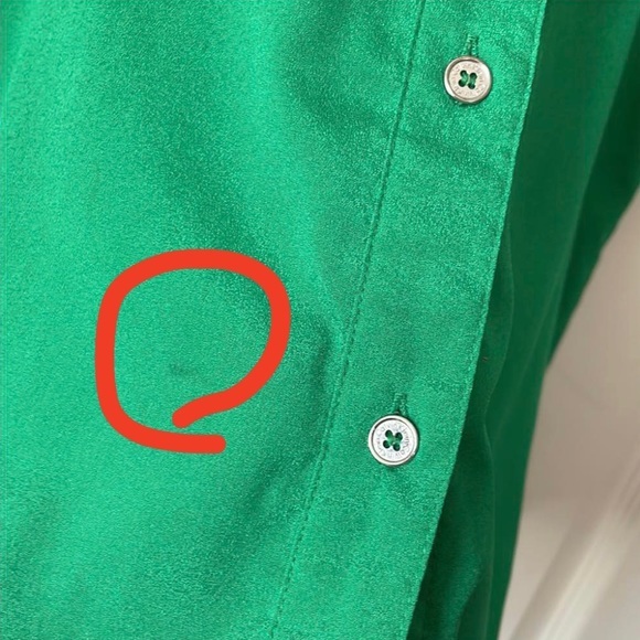 Calvin Klein green button front button up collared st Patrick’s day blouse sz XS - Picture 10 of 17